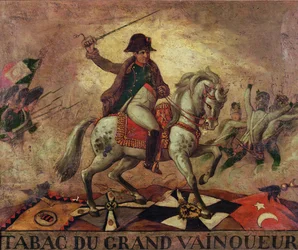 "Tabac du Grand Vainqueur", tupakkakaupan kyltti, joka kuvaa Napoleon I:tä (1769-1821)